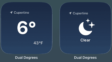Minimal temperature widget